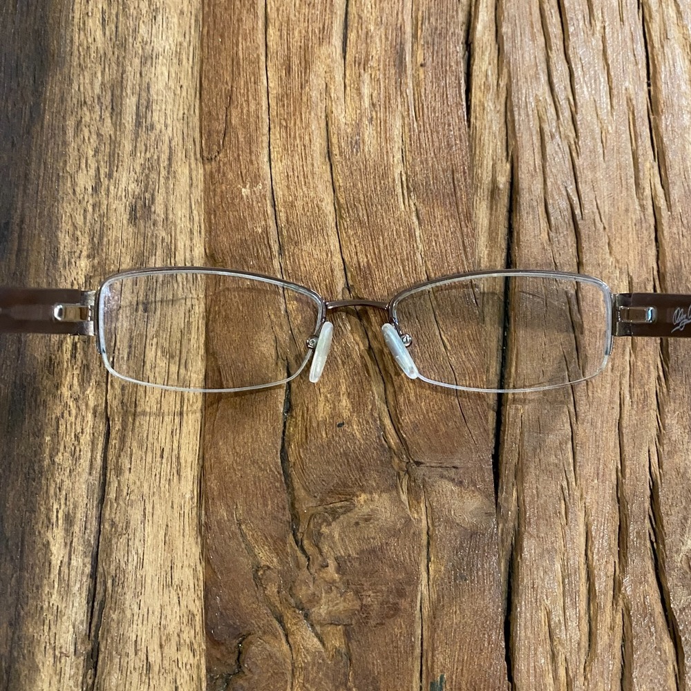 Oleg Cassini Eyeglasses Gold Metal Half Rim - Picture 7 of 9